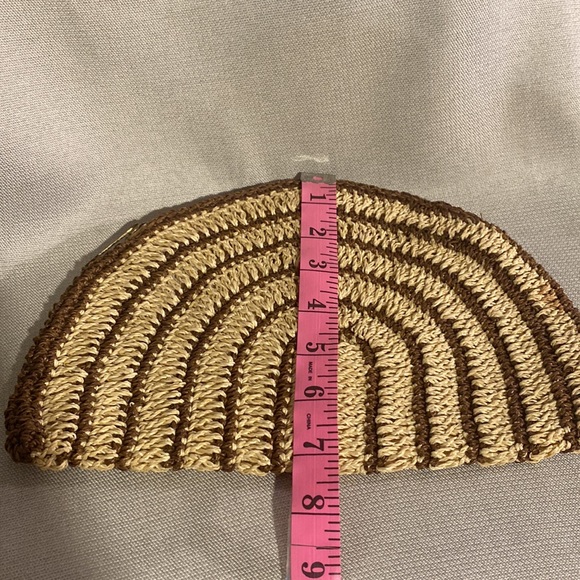 Vintage Marcus Brothers Woven Raffia Zippered Make Up Pouch - Picture 7 of 7